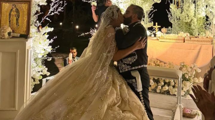 ¿Mal augurio? Mariana González se tropieza camino al altar en su boda con Vicente Fernández Jr