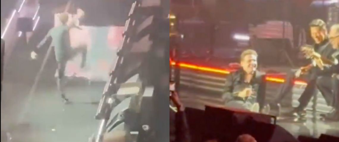 ¡Azotó! Luis Miguel se resbala en concierto de la Arena CDMX | VIDEO
