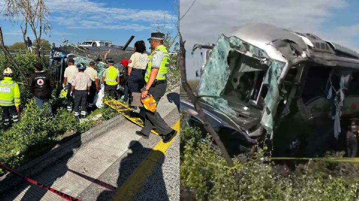 Accidente en autopista México-Querétaro deja siete muertos y 13 heridos tras volcadura de un autobús