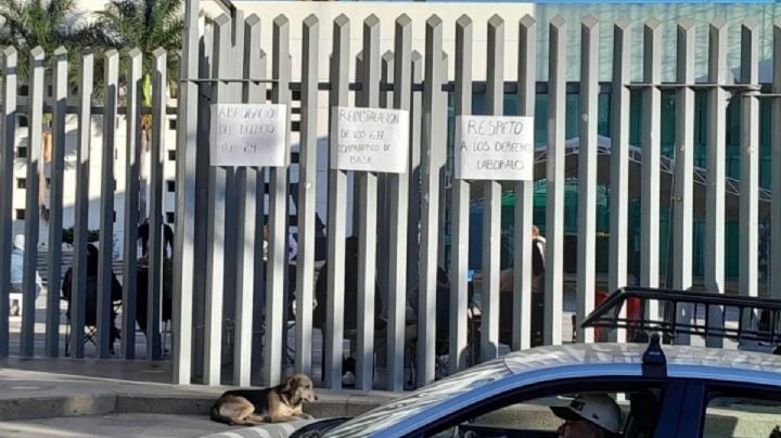 Burócratas mantienen protestas en Palacio de Gobierno de OAXACA