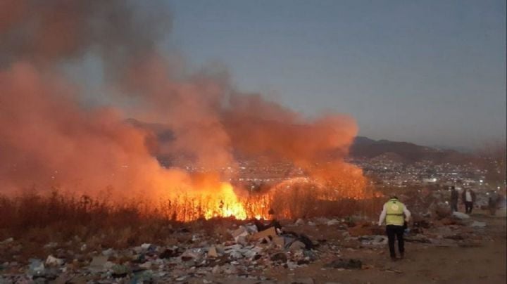Gobierno de Oaxaca habilita refugios pata damnificados por incendio en basurero de Atzompa